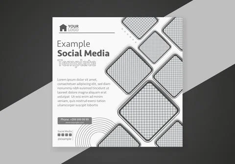 Minimal design layout. Editable square abstract modern geometric shape banner Stock Illustration