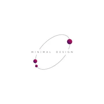 Minimal design logo. planet and satelite vector symbol. thin line orbit design. Stock Illustration