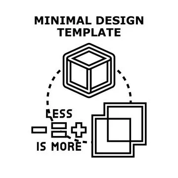 Minimal design template concept of less is more Stock Illustration