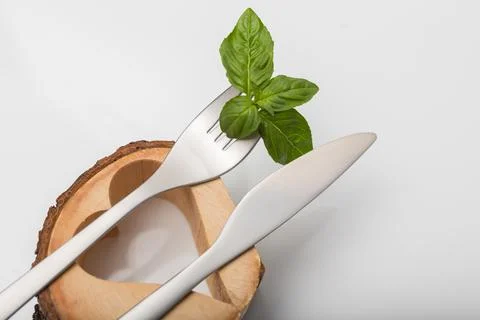 Minimal designed inox cutlery Stock Photos