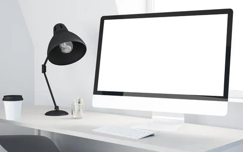 Minimal desktop computer Stock Illustration