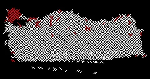 Minimal Diagonal Lines Build the Map of Turkey Stock Footage 327402113