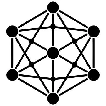 Minimal digital connection icon abstract nodes an Stock Illustration