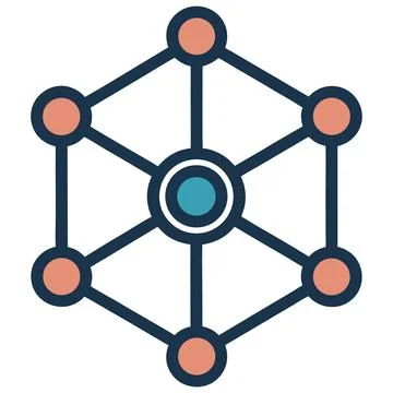Minimal digital connection icon abstract nodes Stock Illustration