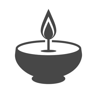 Minimal Diwali Flame Symbol Vector Stock Illustration