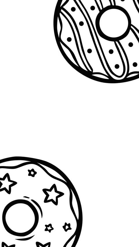 Minimal Donut Outline Background with Decorative Sweet Pattern 库存影片 333817683