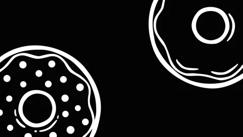 Minimal Donut Outline Loop on Black Background 스톡 동영상 333817346