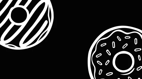 Minimal Donut Outline Motion on Dark Background 库存影片 333817610