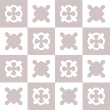 Minimal Dot Floral Tile Pattern Vector イラスト素材