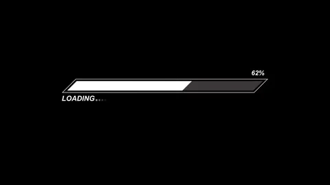 Minimal downloading progress bar animation isolated on black background Stock Footage 321478480