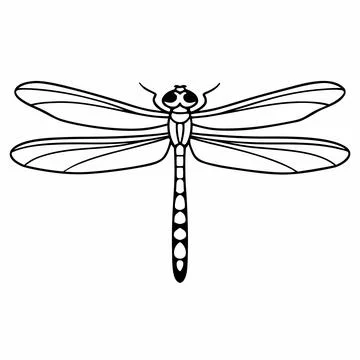 Minimal Dragonfly Insect Vector Illustration Stock Illustration