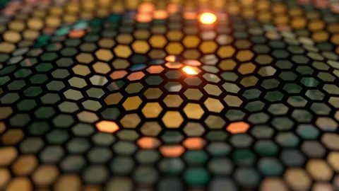 Minimal Dynamic Background With Wavy Hexagons Stock Footage 147969244