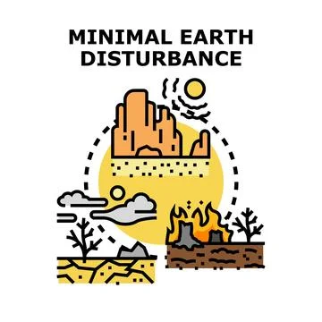 Minimal earth disturbance vector icon concept Stock Illustration