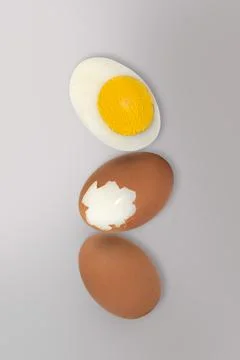 Minimal Easter concept idea of boiled egg. Stock Photos