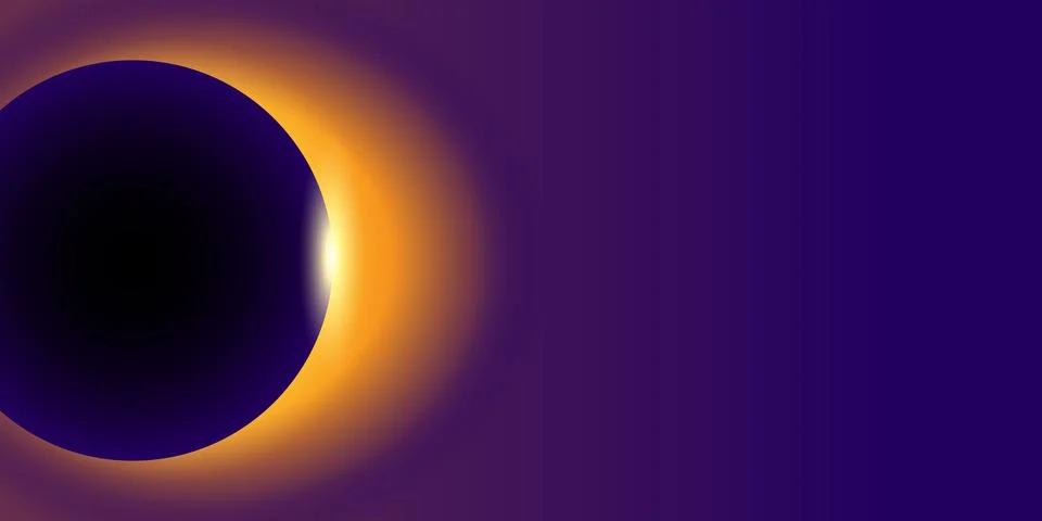 Minimal Eclipse Ring Light Vector Design Clean minimal vector showing a bri.. 库存插图