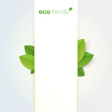 Minimal eco friendly graphic design with green leaves Stock Illustration