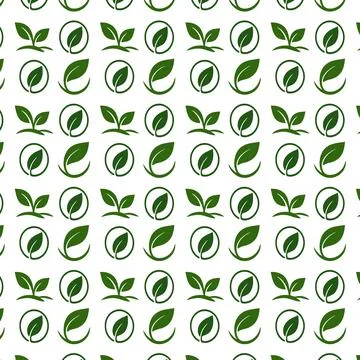 Minimal Eco Leaf Icon Set Stock Illustration