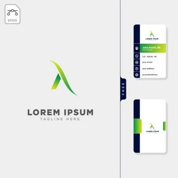 Minimal A eco leaf initial logo template vector illustration free business ca Stock Illustration