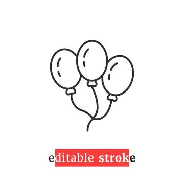 Minimal editable stroke balloon icon Stock Illustration