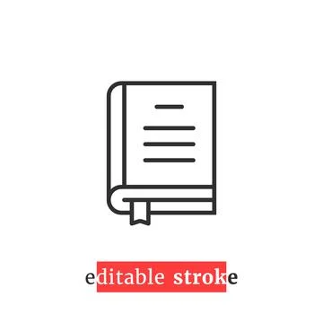 Minimal editable stroke book icon Illustrazione stock