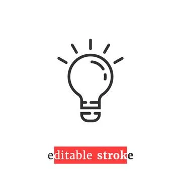 Minimal editable stroke bulb icon Stock Illustration