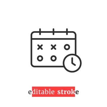 Minimal editable stroke calendar icon Stock Illustration