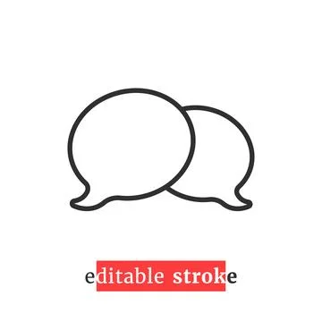 Minimal editable stroke chat room icon Stock Illustration