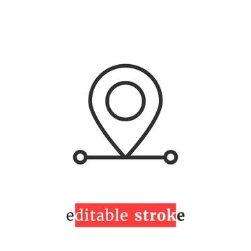 Minimal editable stroke destination pin icon Stock Illustration