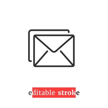 Minimal editable stroke mail icon Stock Illustration