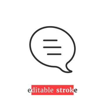 Minimal editable stroke speech bubble icon Stock Illustration