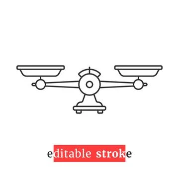 Minimal editable stroke weight scales icon Stock Illustration