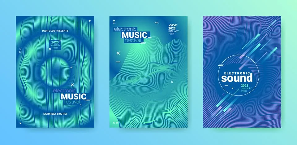 Minimal Edm Poster. Techno Dance Music Cover. Electronic Sound Stock Illustration