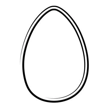 Minimal egg contour outline with concentric oval border structure Stock-Illustration