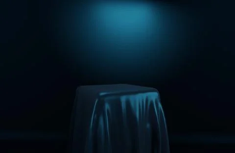 Minimal Elegance Empty Podium With Cloth And Fabric Dark Background Black Col Иллюстрация