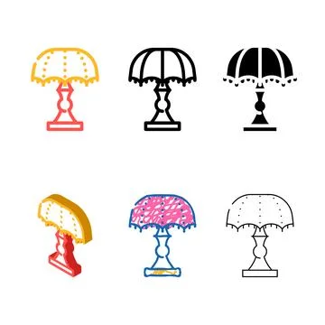 Minimal elegant electronic lamp color icon vector Stock Illustration