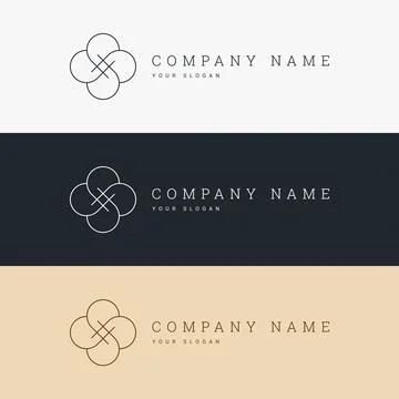 Minimal elegant logo template and line art icon Stock Illustration