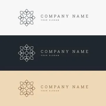 Minimal elegant logo template and line art icon Stock Illustration