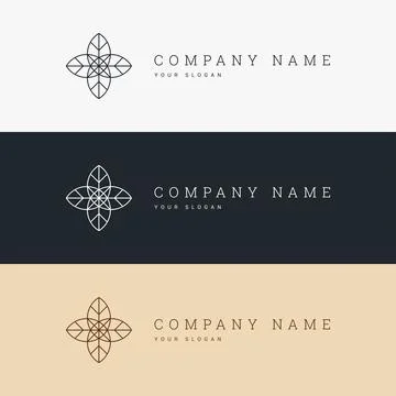 Minimal elegant logo template and line art icon Stock Illustration