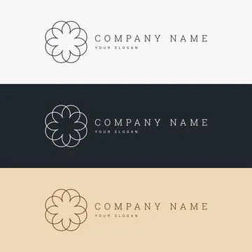 Minimal elegant logo template and line art icon Stock Illustration