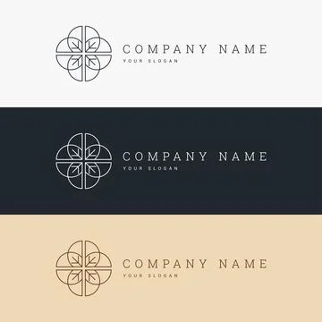 Minimal elegant logo template and line art icon Stock Illustration
