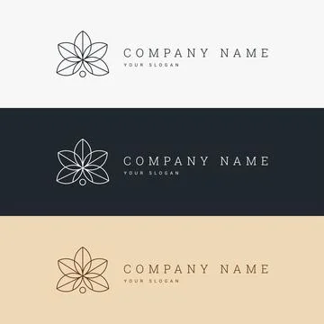 Minimal elegant logo template and line art icon Stock Illustration