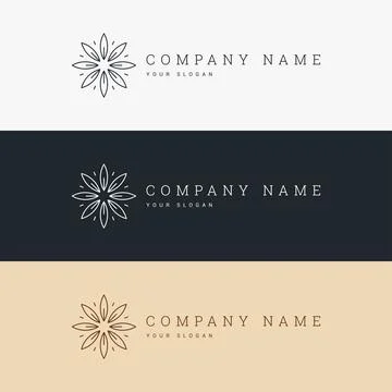 Minimal elegant logo template and line art icon Stock Illustration