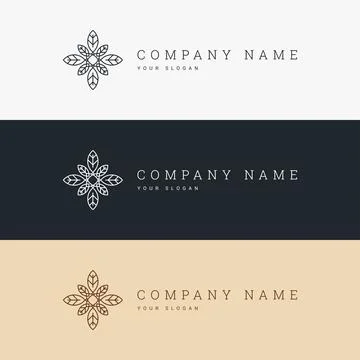 Minimal elegant logo template and line art icon Stock Illustration