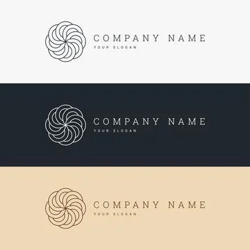 Minimal elegant logo template and line art icon Stock Illustration
