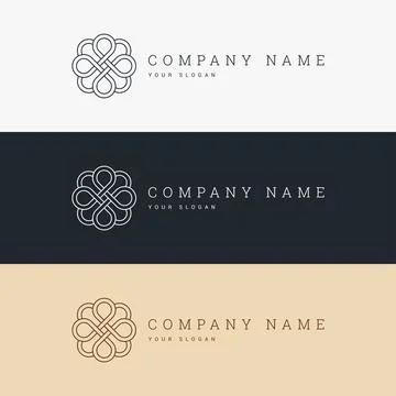 Minimal elegant logo template and line art icon Stock Illustration