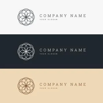 Minimal elegant logo template and line art icon Stock Illustration