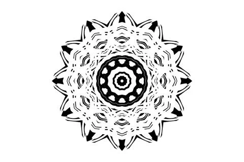Minimal Elegant Mandala Black White Circle Design Stock-Illustration