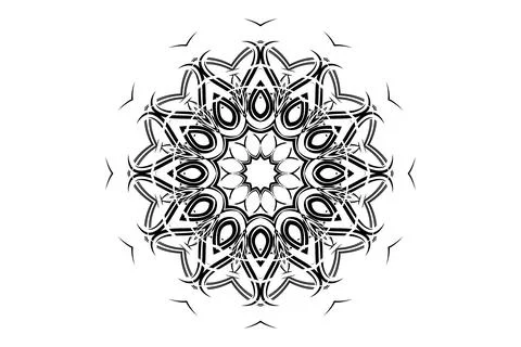 Minimal Elegant Mandala Black White Circle Design Stock Illustration