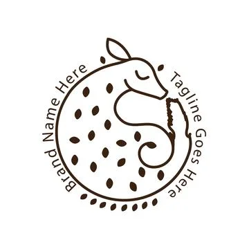 Minimal elegant white tailed deer Stock Illustration