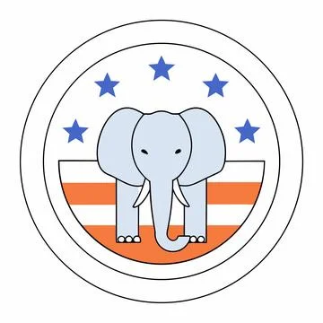Minimal Elephant Head Vector Icon Symbol Stock Illustration